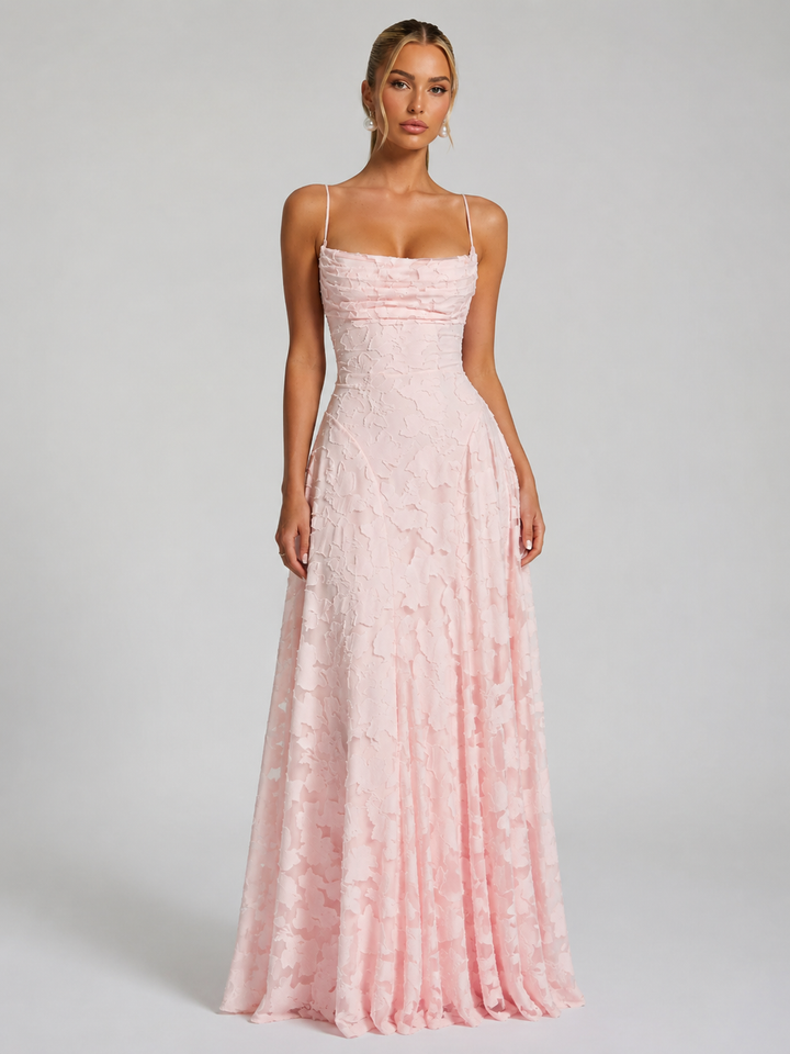 Floral Maxi Dress Sculpted Silhouette Women