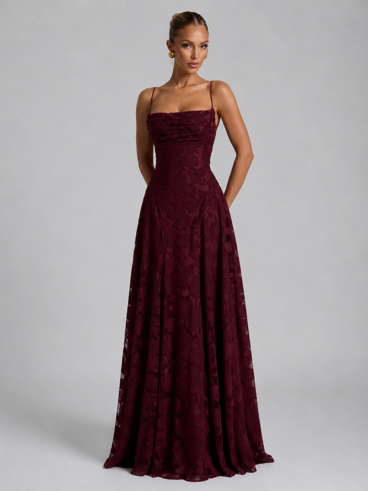 Floral Maxi Dress Sculpted Silhouette Women