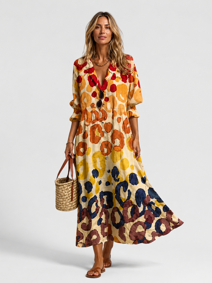 Women Printed Shirt Dress Relaxed Flattering Fit