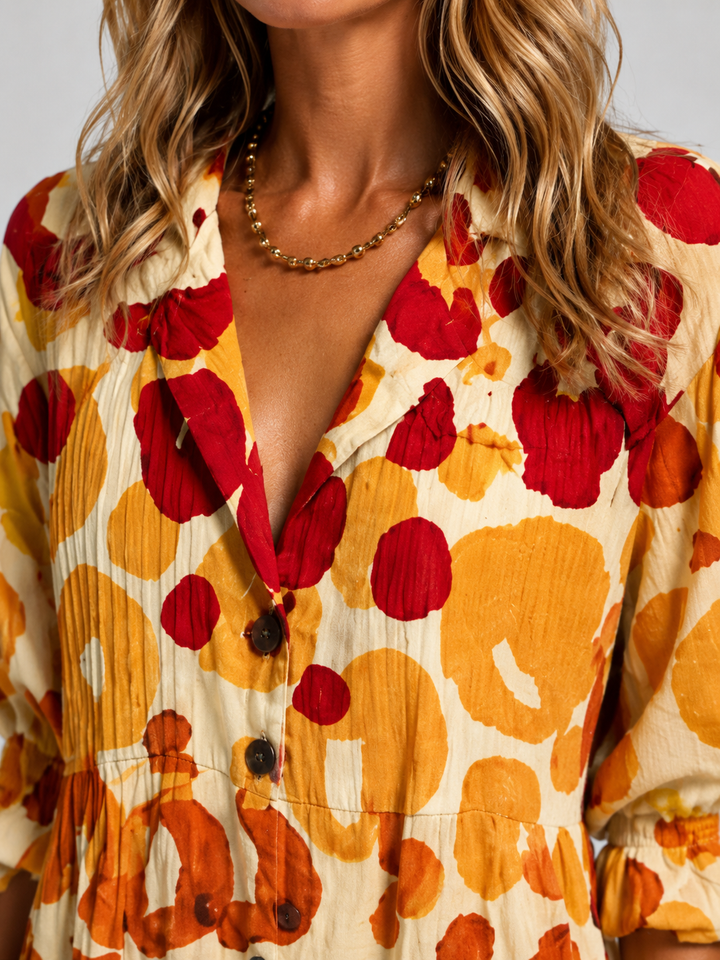 Women Printed Shirt Dress Relaxed Flattering Fit