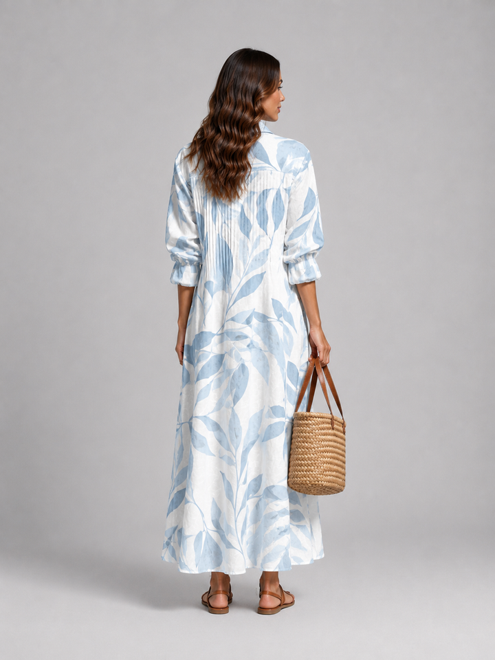 Women Printed Shirt Maxi Dress Relaxed Flattering Fit