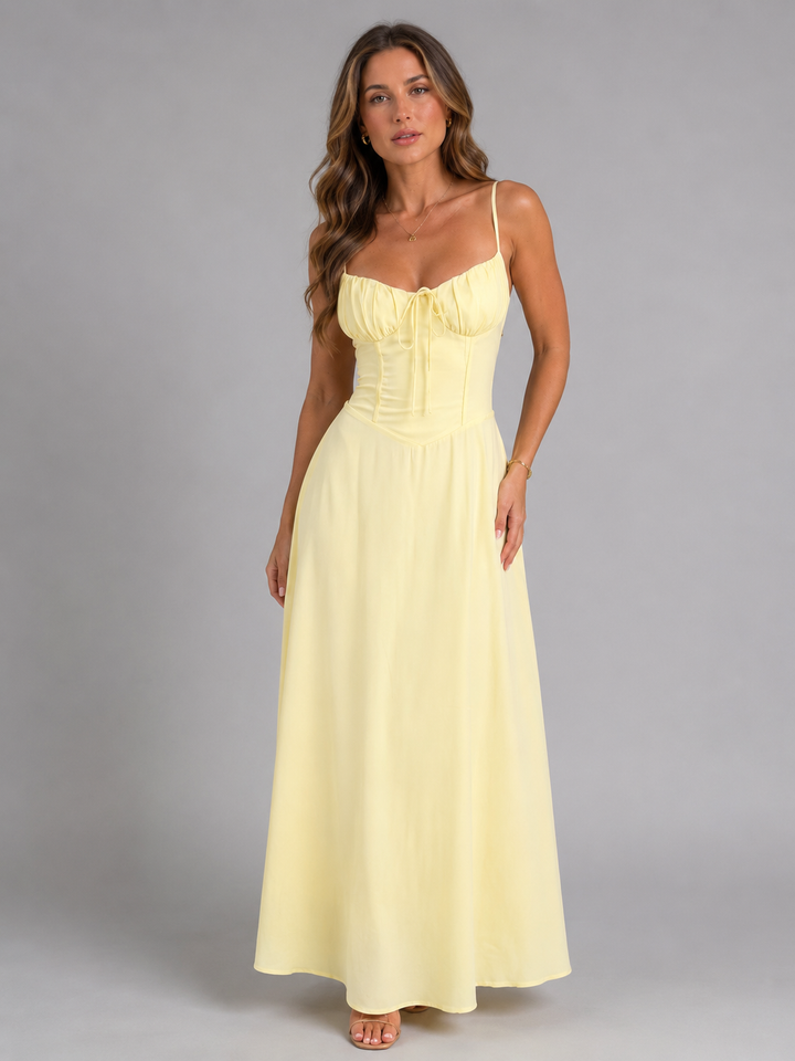Women Strappy Maxi Dress Flowy Summer Silhouette