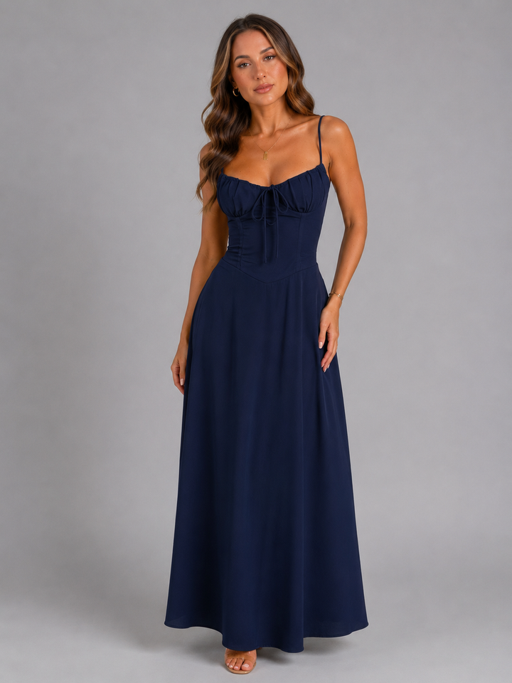 Women Strappy Maxi Dress Flowy Summer Silhouette