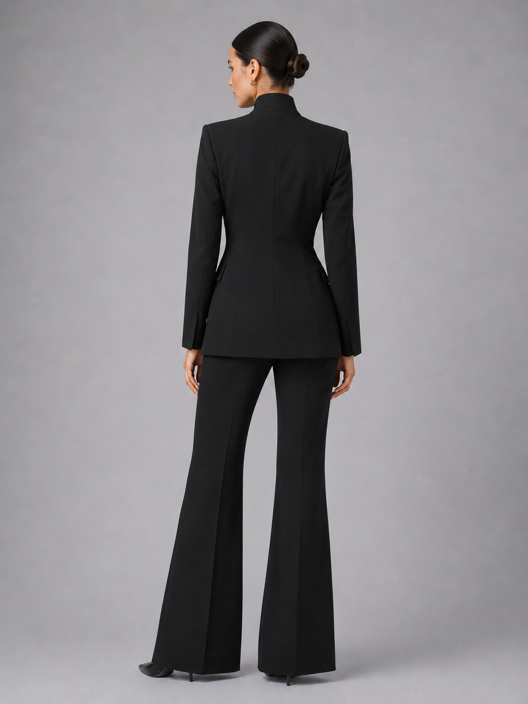 Women Tailored Blazer Trouser Suit Set Smart Formal