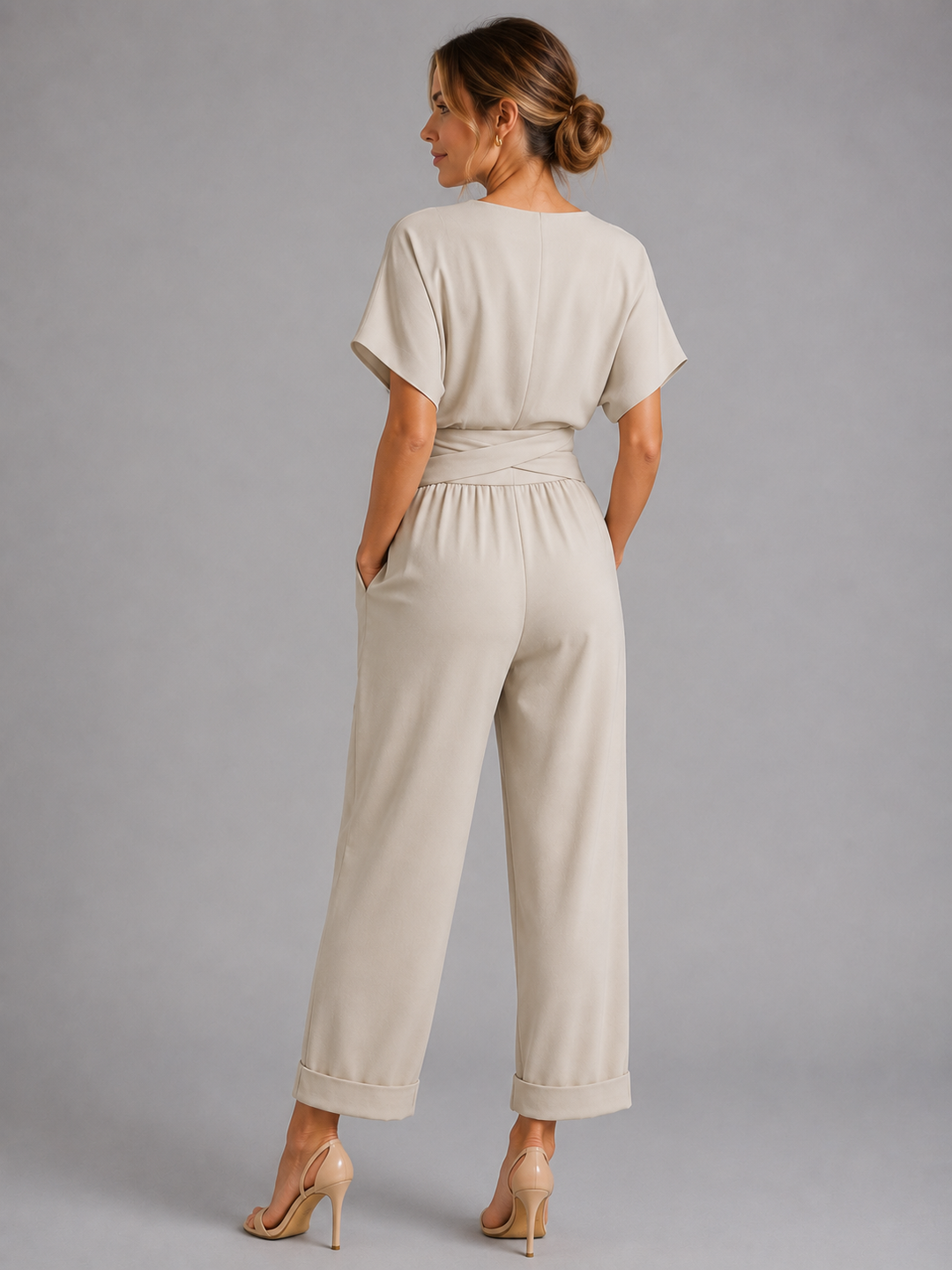Women Wrap Front Co-Ord Set Relaxed Summer Two Piece
