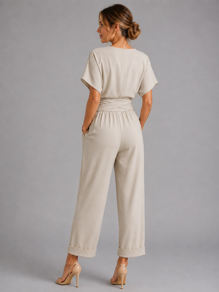 Women Wrap Front Co-Ord Set Relaxed Summer Two Piece