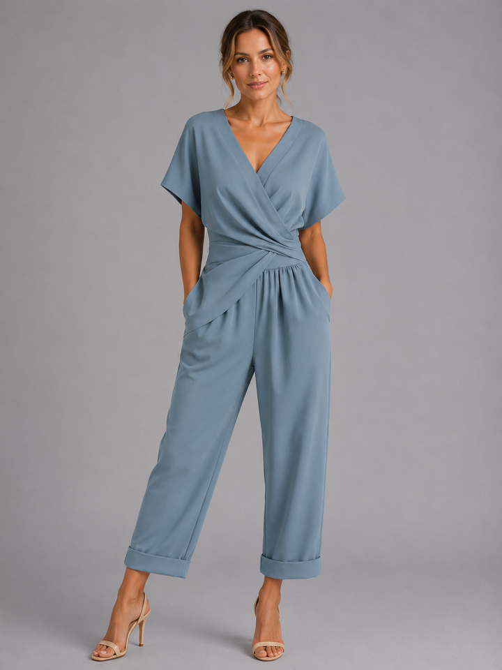 Women Wrap Front Co-Ord Set Relaxed Summer Two Piece