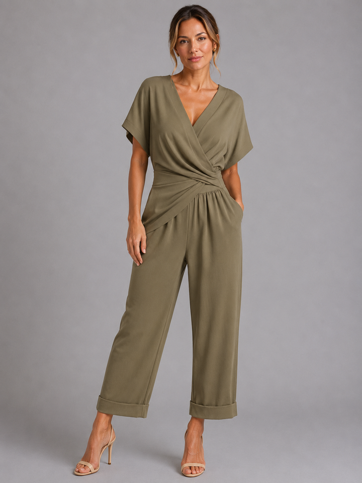 Women Wrap Front Co-Ord Set Relaxed Summer Two Piece