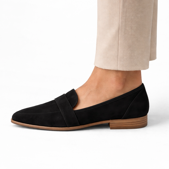 Womens Orthopedic Suede Loafers Elegant Pointed Toe