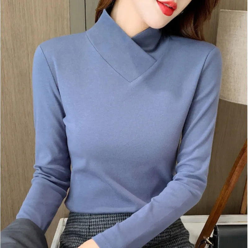 Womens Turtleneck Top Soft Lightweight Everyday Tee
