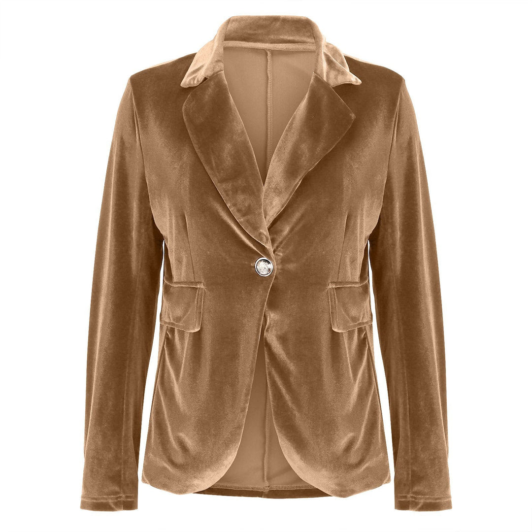 Women Velvet Blazer Structured Tailored Evening Jacket