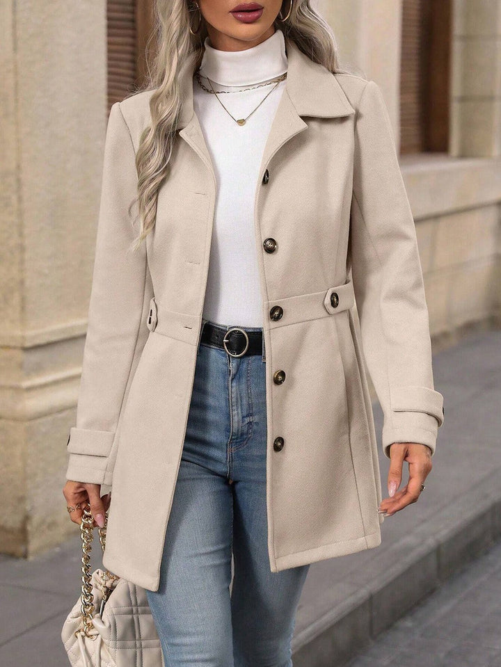Women's Belted Trench Coat Tailored Classic Long