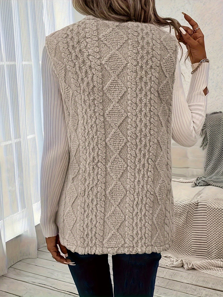 Womens Textured Longline Sleeveless Vest
