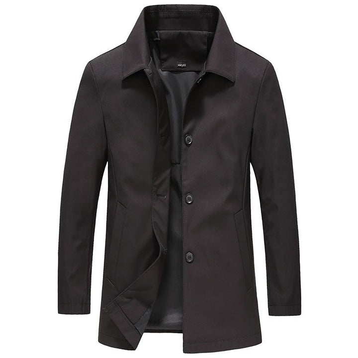 Mens Washed Finish Relaxed Trench Coat Mid Thigh