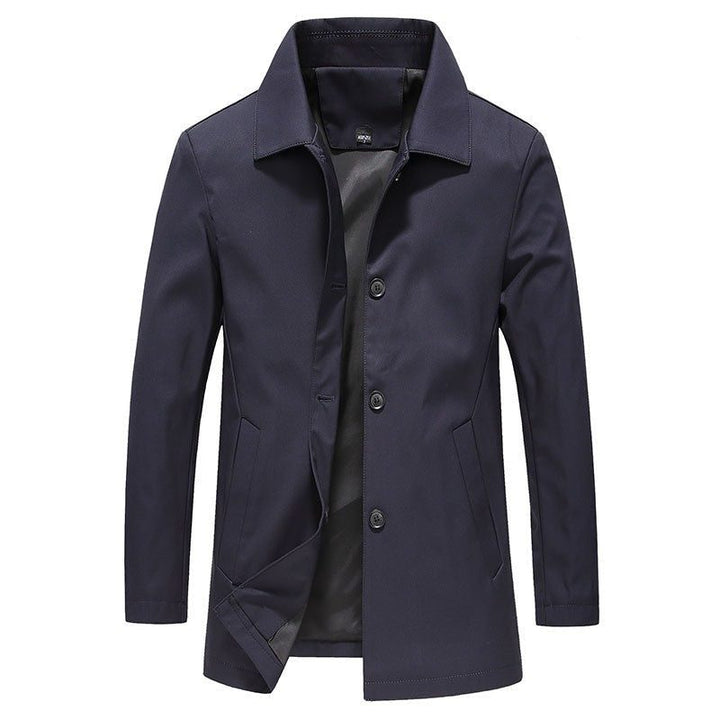 Mens Washed Finish Relaxed Trench Coat Mid Thigh
