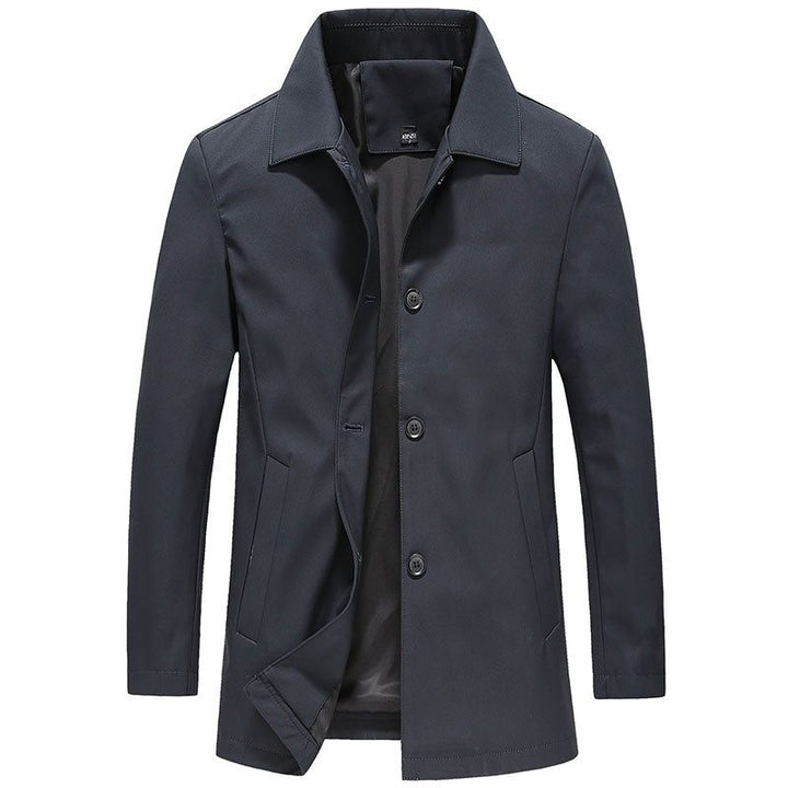 Mens Washed Finish Relaxed Trench Coat Mid Thigh