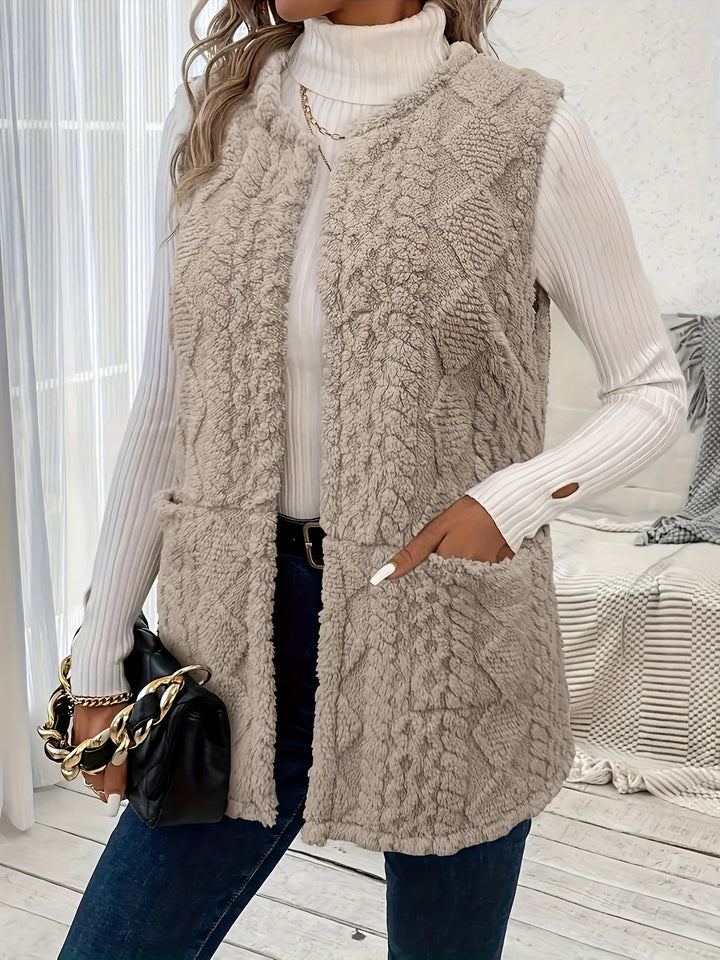 Womens Textured Longline Sleeveless Vest
