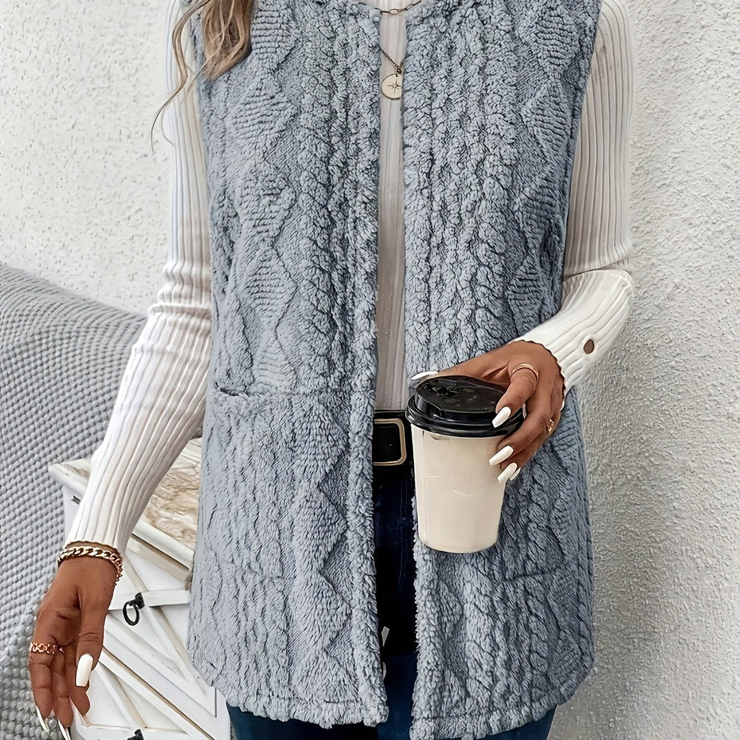 Womens Textured Longline Sleeveless Vest
