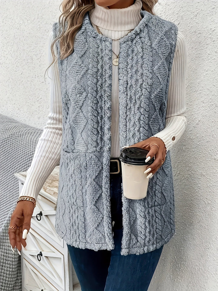 Womens Textured Longline Sleeveless Vest