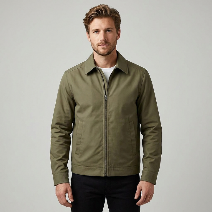 Mens Lined Zip Up Jacket Sharp Cut Low Bulk