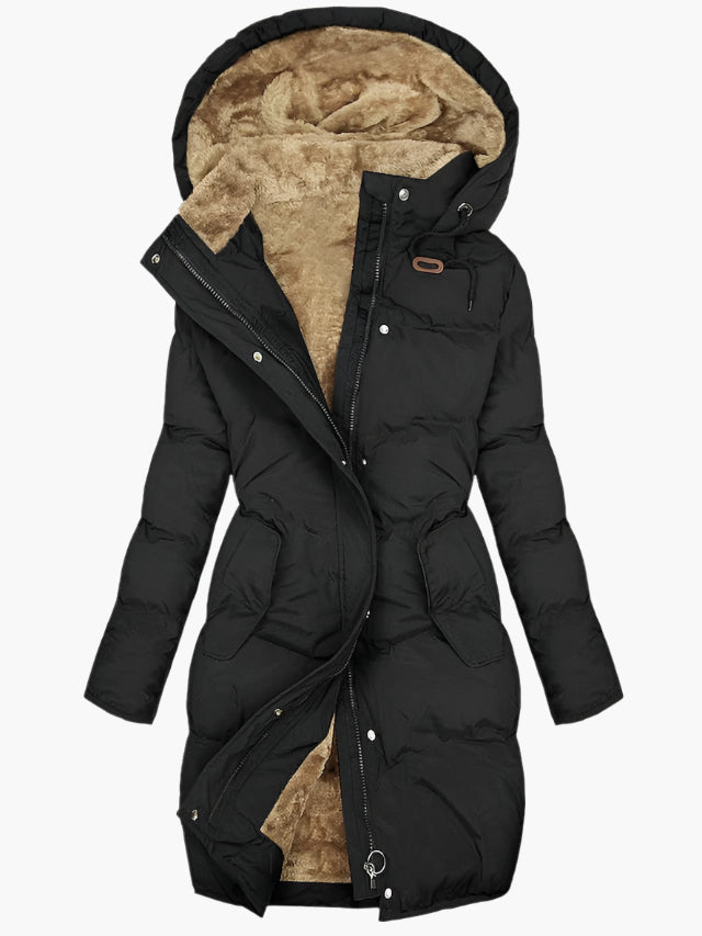 Womens Long Hooded Faux Fur Winter Coat