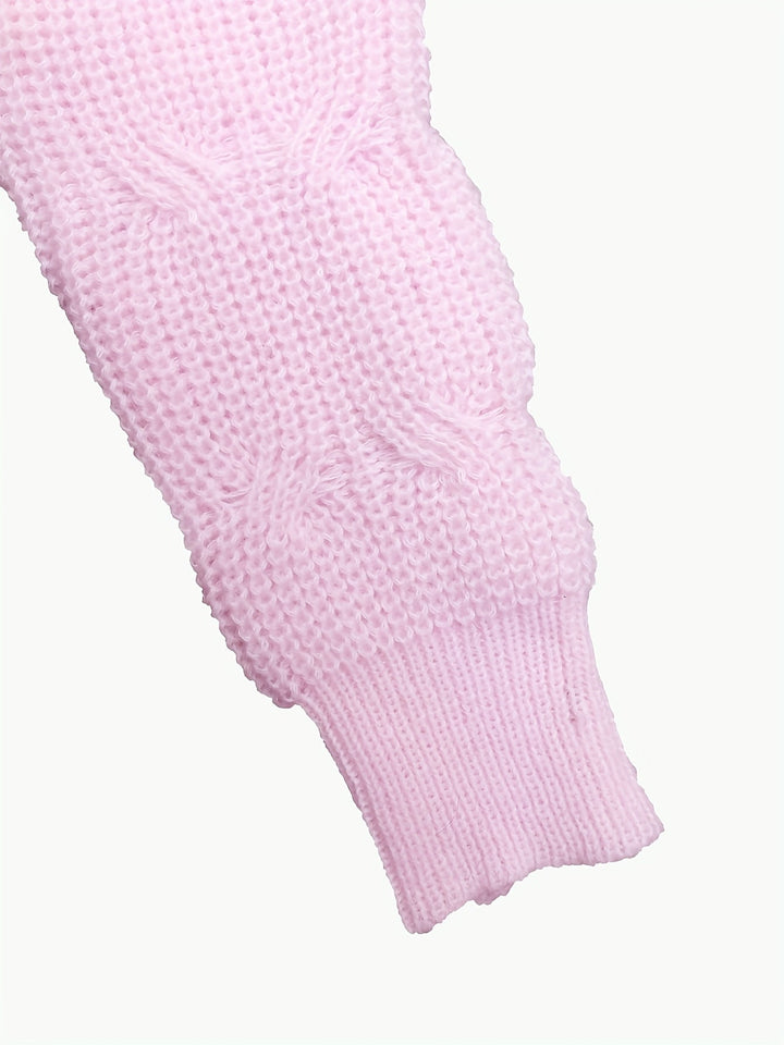 Women Cable Knit Bow Detail Cardigan Long Sleeve