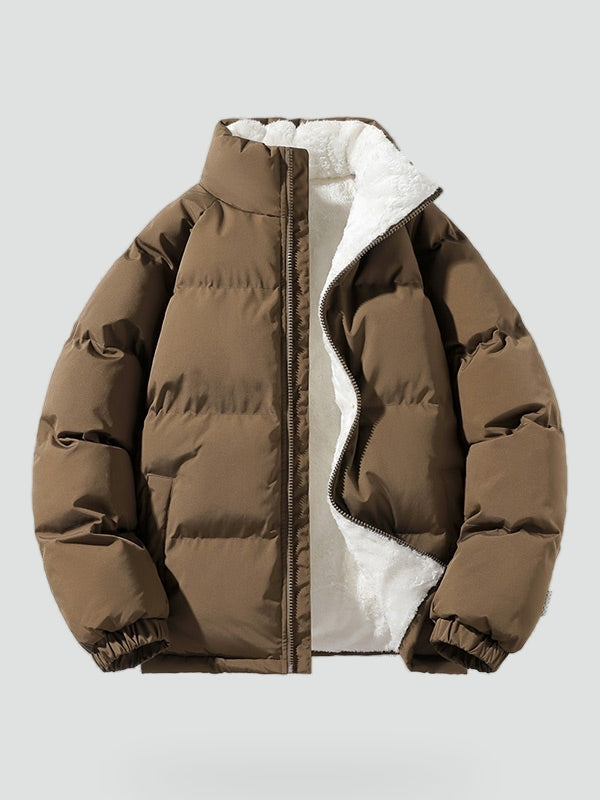 Mens Waterproof Puffer Jacket Fleece Lined Winter Coat