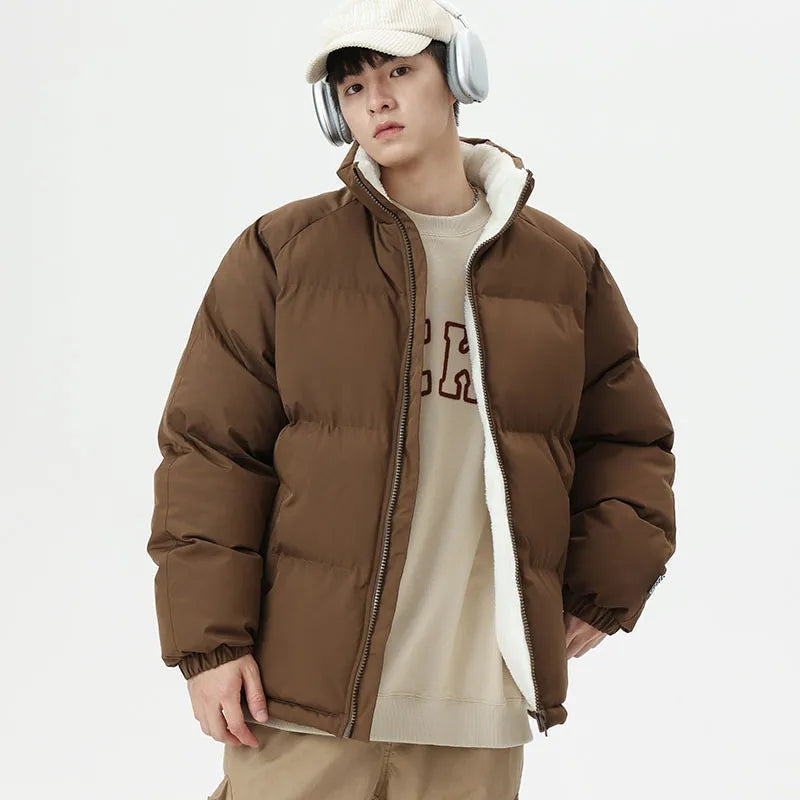 Mens Waterproof Puffer Jacket Fleece Lined Winter Coat