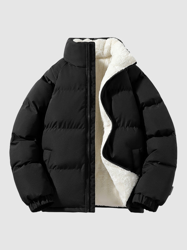 Mens Waterproof Puffer Jacket Fleece Lined Winter Coat