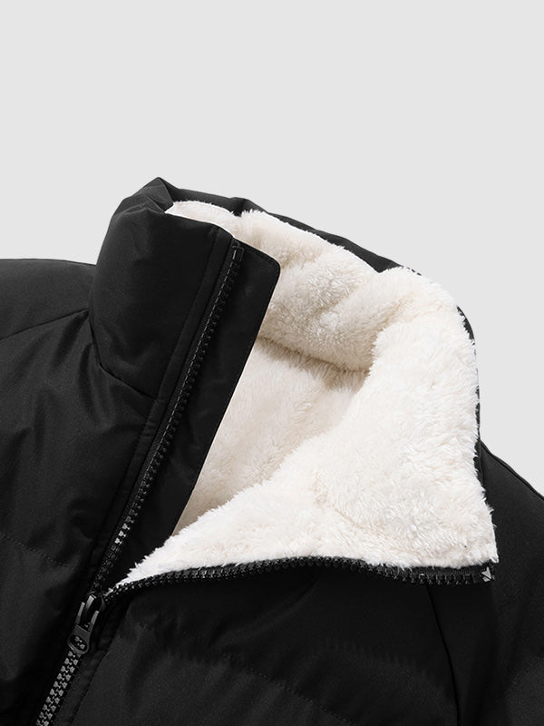 Mens Waterproof Puffer Jacket Fleece Lined Winter Coat