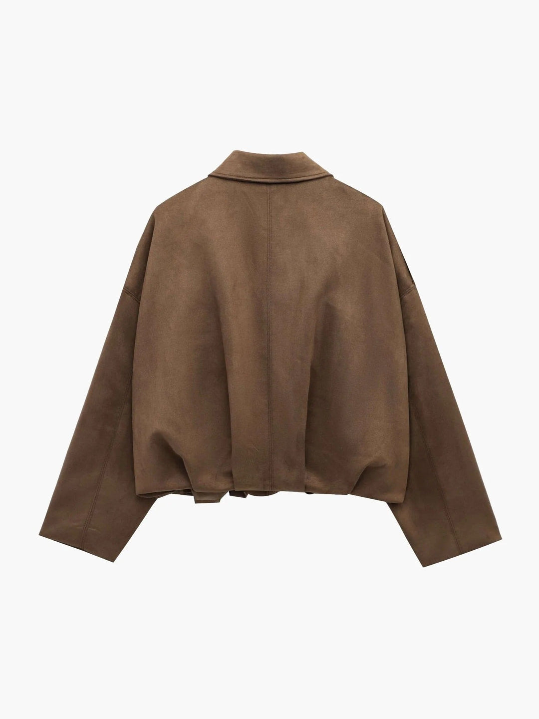 Faux Suede Collared Bomber Jacket Women