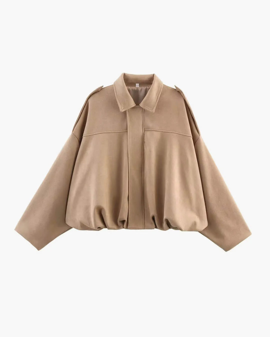 Faux Suede Collared Bomber Jacket Women