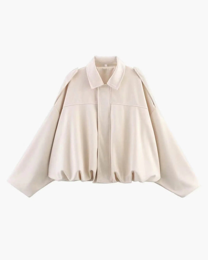 Faux Suede Collared Bomber Jacket Women