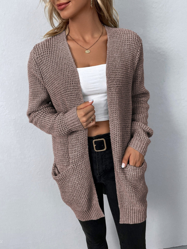 Women Open Front Knit Cardigan Relaxed Fit