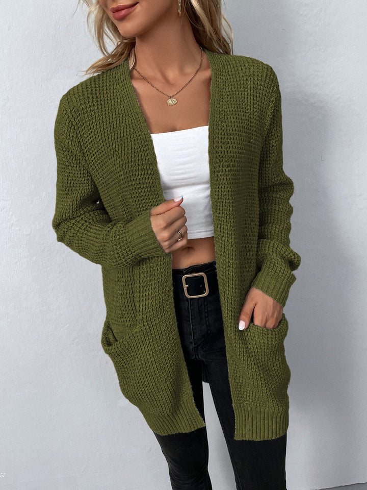 Women Open Front Knit Cardigan Relaxed Fit