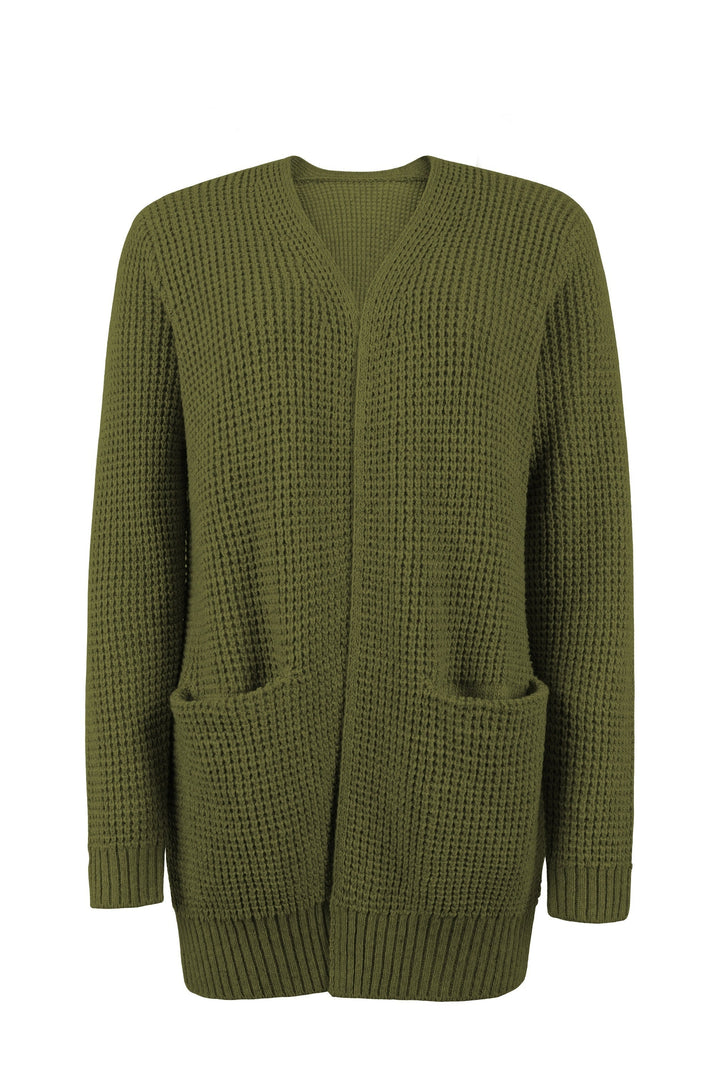 Women Open Front Knit Cardigan Relaxed Fit