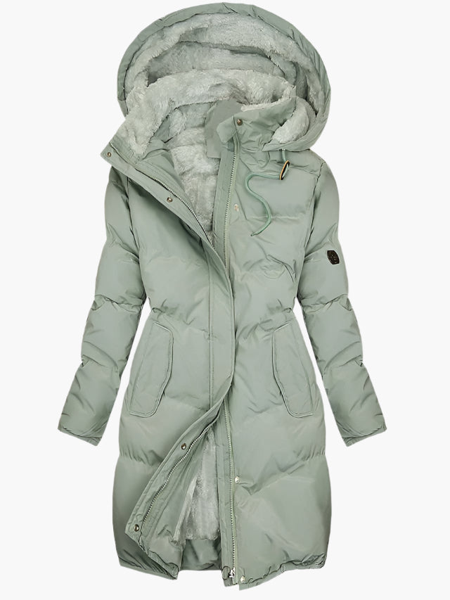 Womens Long Hooded Faux Fur Winter Coat