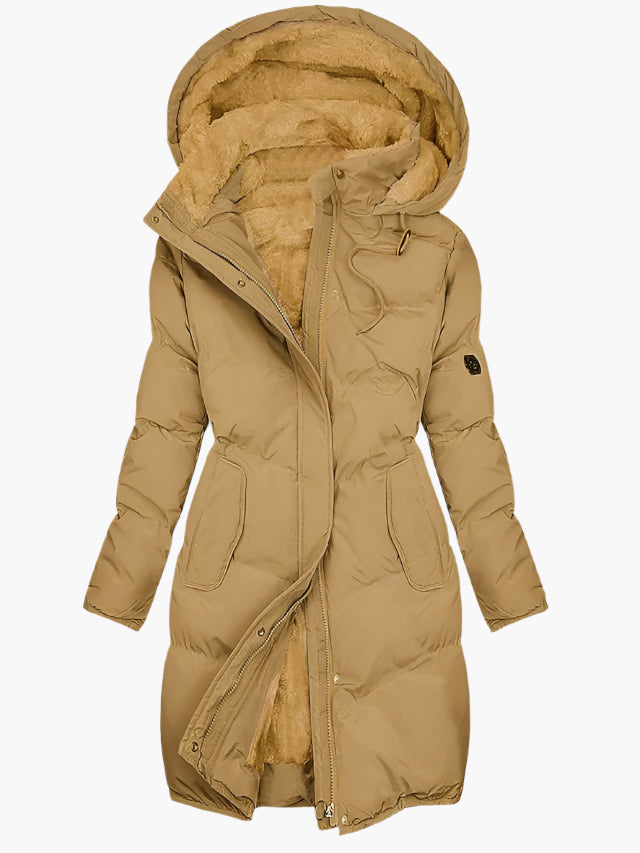 Womens Long Hooded Faux Fur Winter Coat
