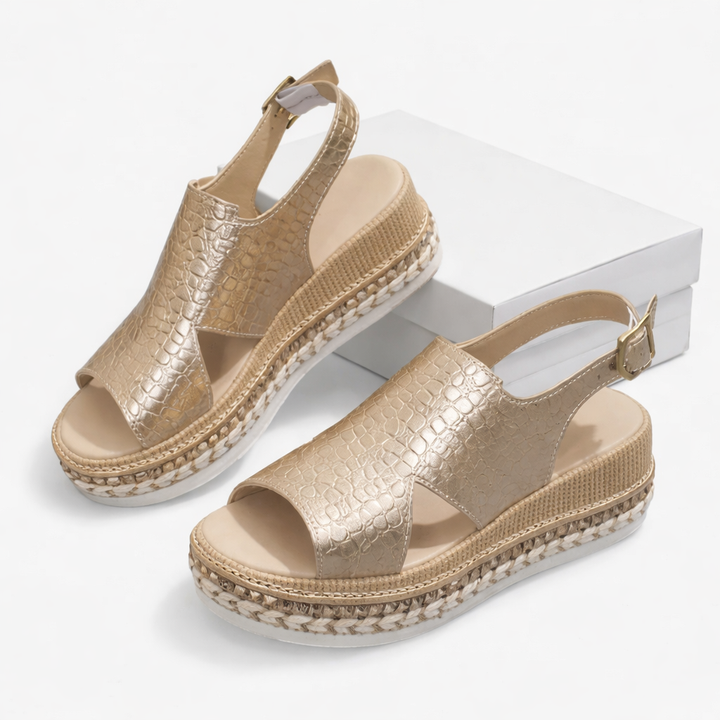 Women Wedge Sandals Metallic Supportive Summer