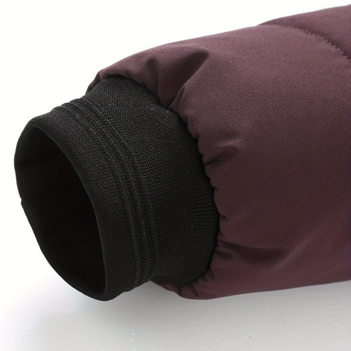 Mens Quilted Padded Stand Collar Winter Jacket
