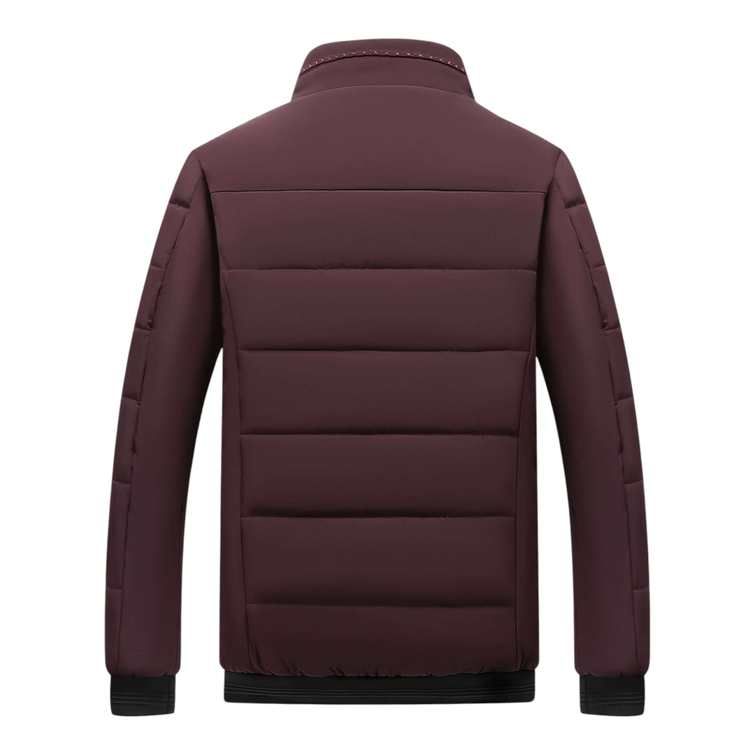 Mens Quilted Padded Stand Collar Winter Jacket