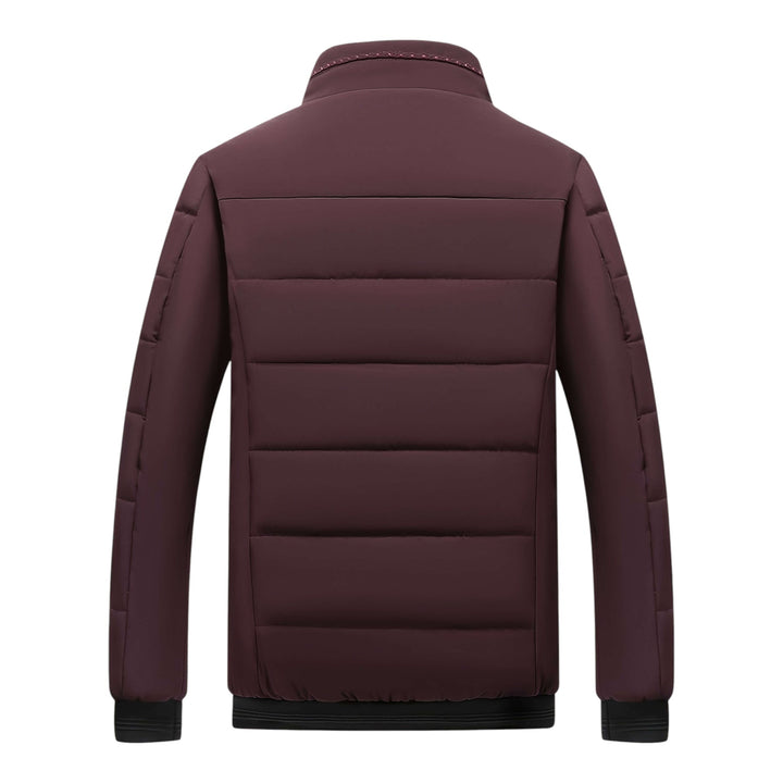 Mens Quilted Padded Stand Collar Winter Jacket