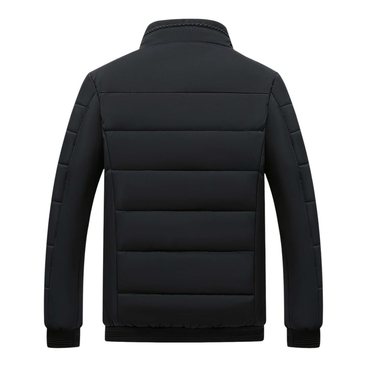 Mens Quilted Padded Stand Collar Winter Jacket
