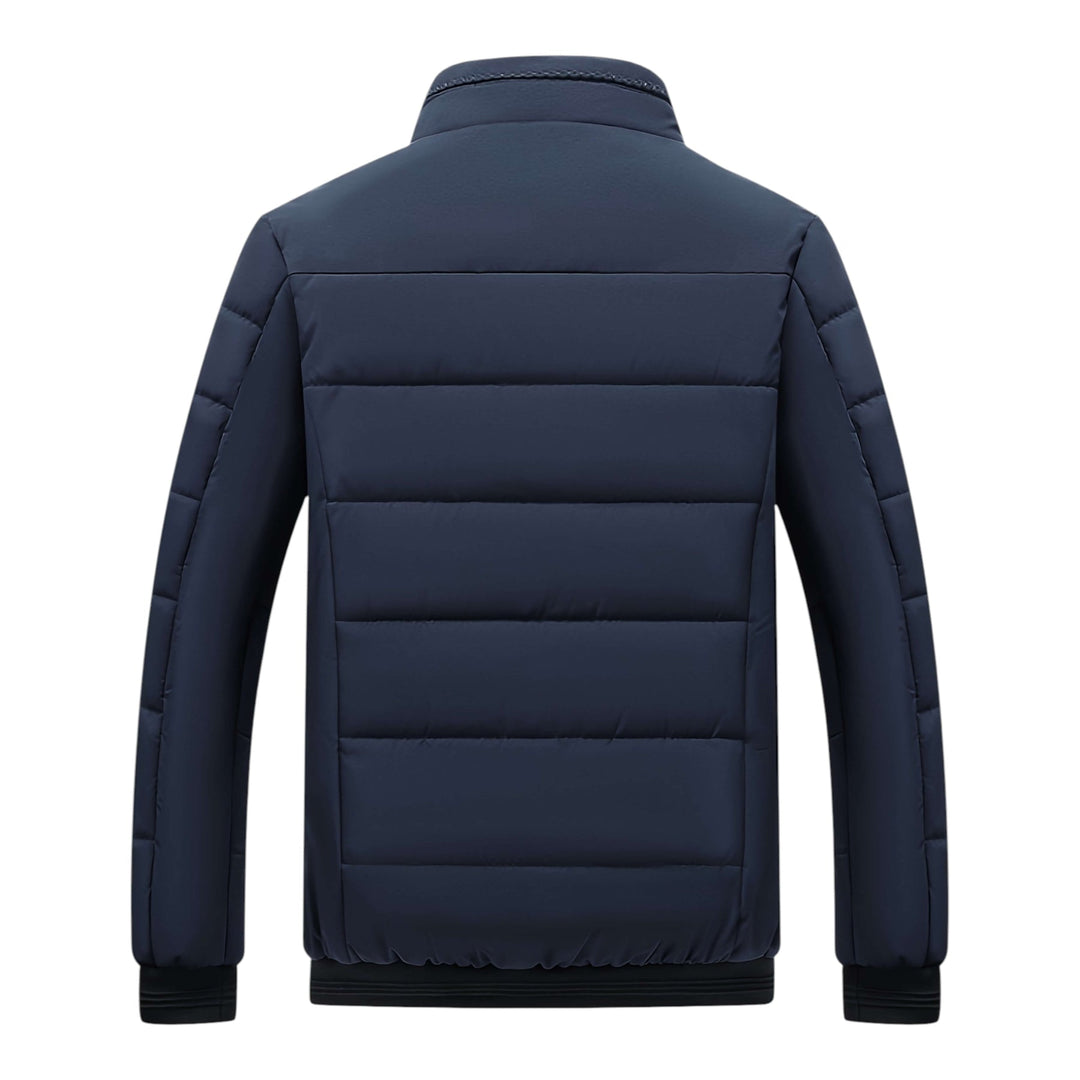 Mens Quilted Padded Stand Collar Winter Jacket