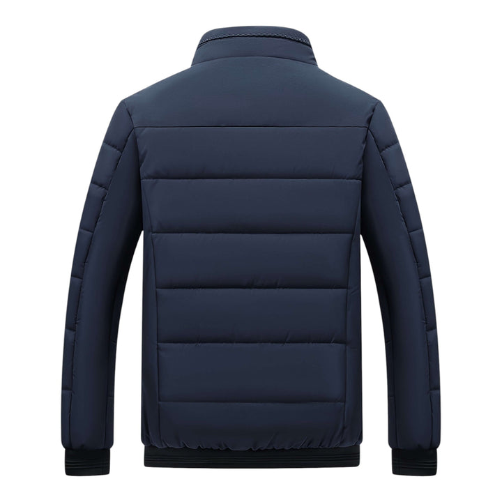 Mens Quilted Padded Stand Collar Winter Jacket