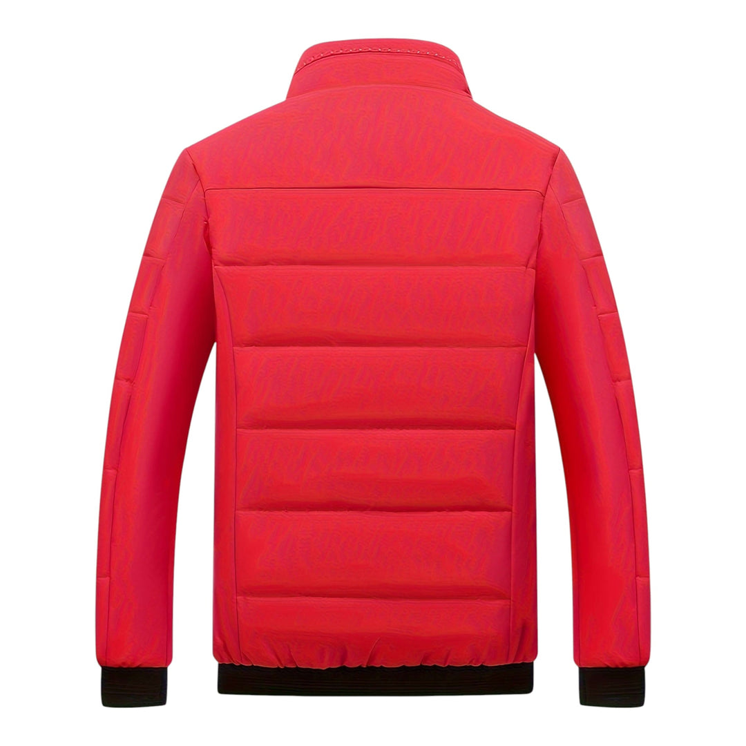 Mens Quilted Padded Stand Collar Winter Jacket
