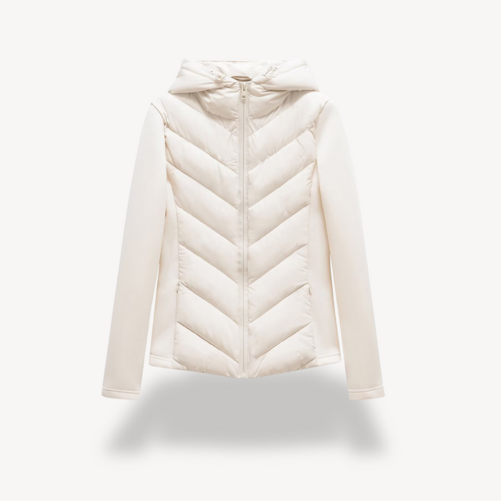 Women's Chevron Quilted Jacket with Hood