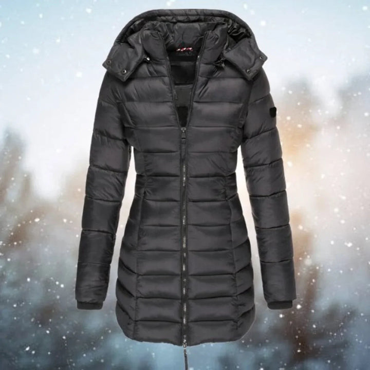 Women Long Quilted Puffer Jacket Hooded Winter Coat