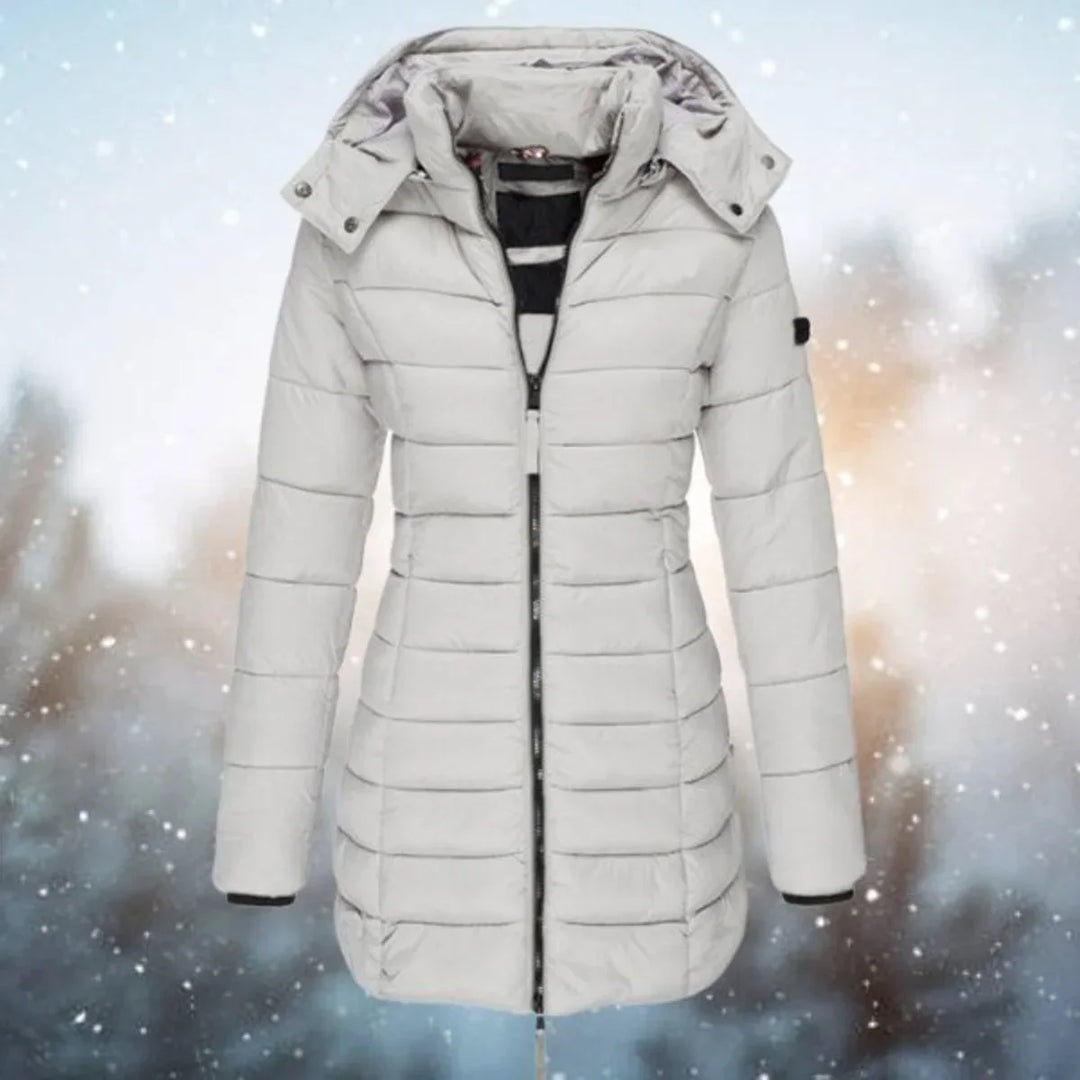 Women Long Quilted Puffer Jacket Hooded Winter Coat
