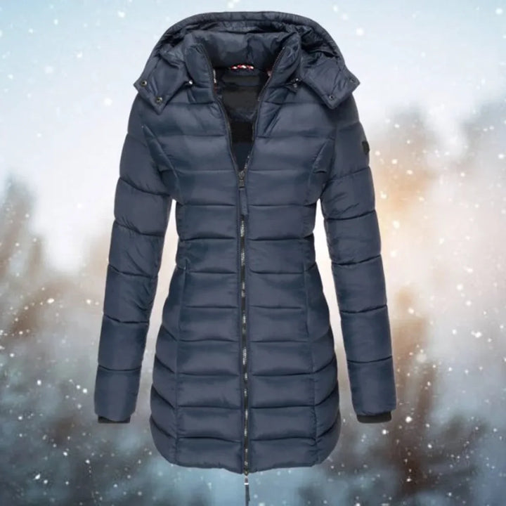 Women Long Quilted Puffer Jacket Hooded Winter Coat
